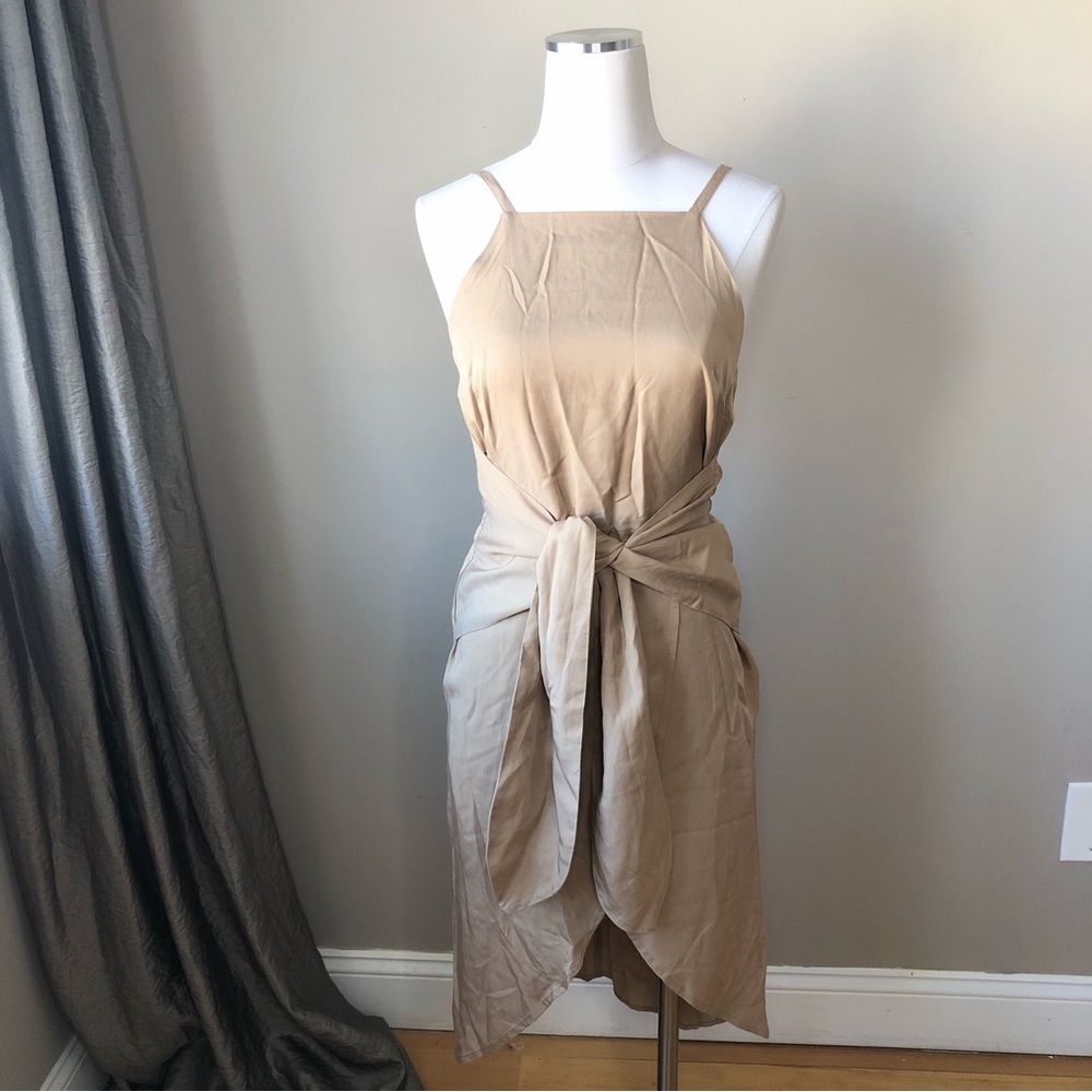 Anthropologie Moon River Tan Wrap Dress S